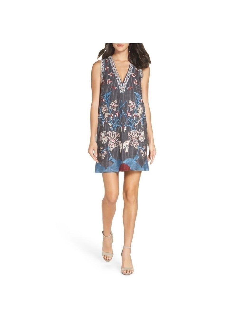 NWOT Foxiedox Yumiko Embroidered Shift Dress